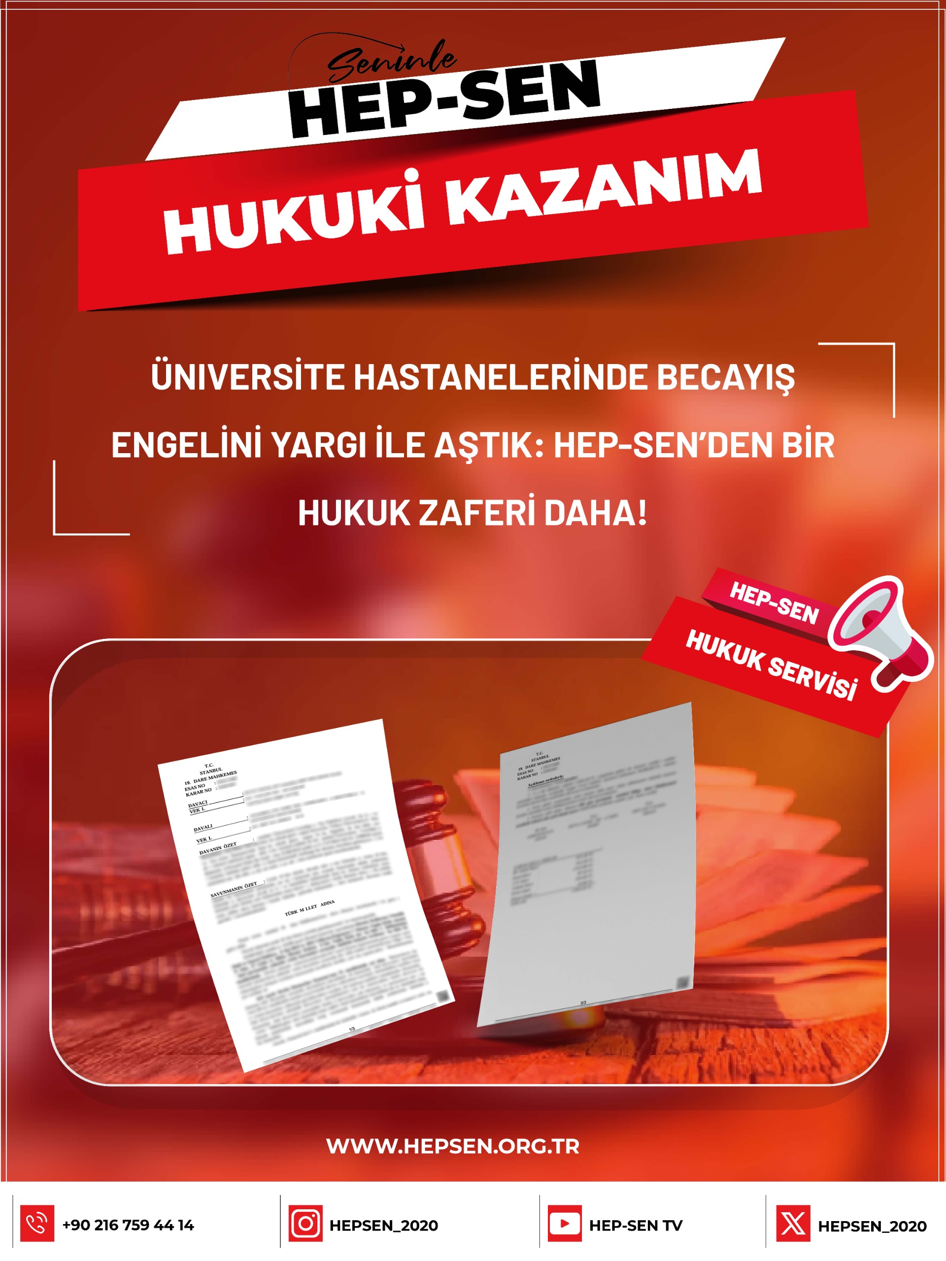 İstanbul Üniversitesi Cerrahpaşa Hastanesinde Becayiş Engelini Yargı İle Aştık: HEP-SEN’den Bir Hukuk Zaferi Daha!